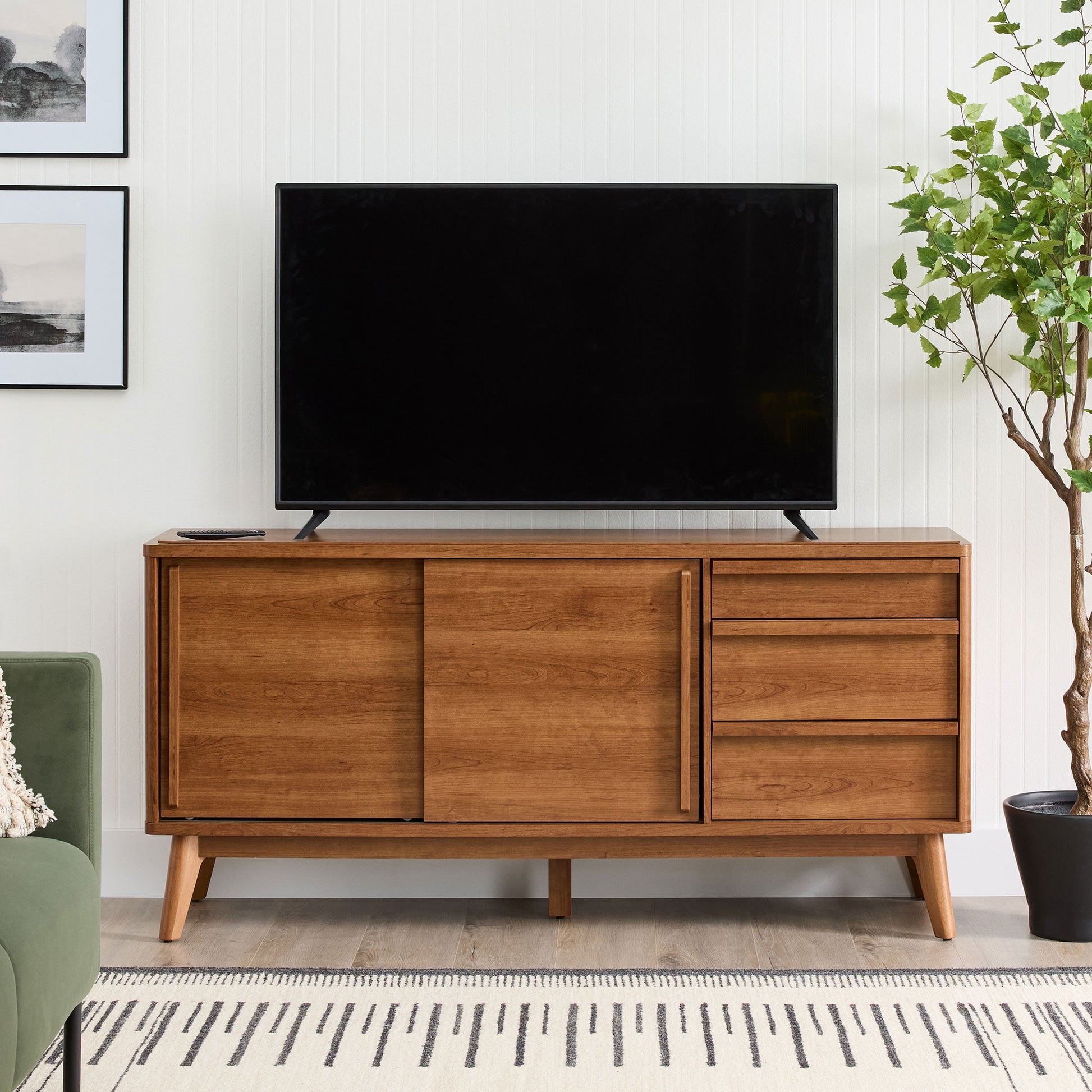 Better Homes & Gardens Greyson TV Stand for TVs up to 70”, Acorn Finish