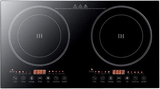 MONIPA 8 Gear Firepower 110V 2200W Portable Double Induction Cooktop, Electric Dual Burner Digital Display