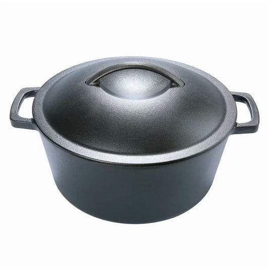Mainstays 5 Quart Durable Maintenance Pre-Seasoned Cast Iron Dutch Oven Black