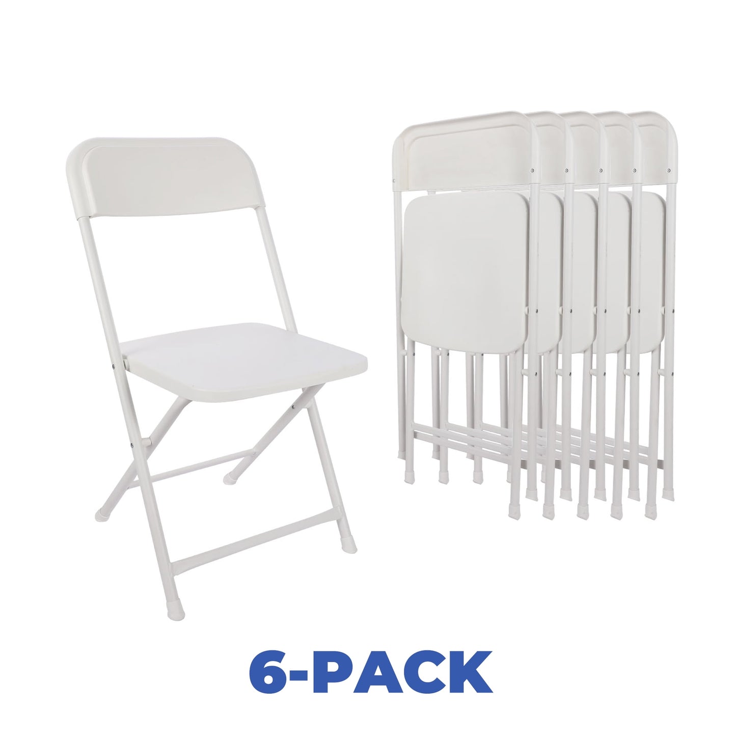 Mainstays Silla Plegable de Resina para Eventos, Blanca (Juego de 6)