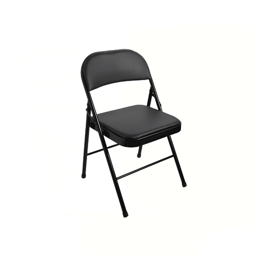 Mainstays Vinyl Folding Chair, Black (Set of 4)