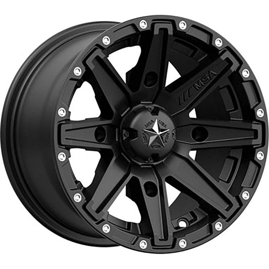 MSA M33 Clutch Wheel 12x7 4.0 + 3.0 Satin Black 4/156 Compatible With Polaris RANGER RZR 900 TRAIL Fox Edition 2020