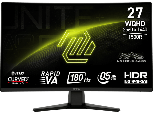 MSI 27" 180 Hz Rapid VA QHD Gaming Monitor Adaptive Sync 89% Adobe RGB 93% DCI-P3 128% sRGB MAG 274CQF