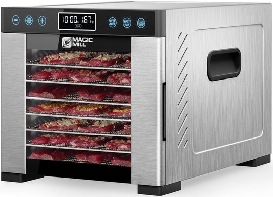 Magic Mill Pro Food Dehydrator Machine with Timer, Temperature Control, 7 Stainless Steel Trays