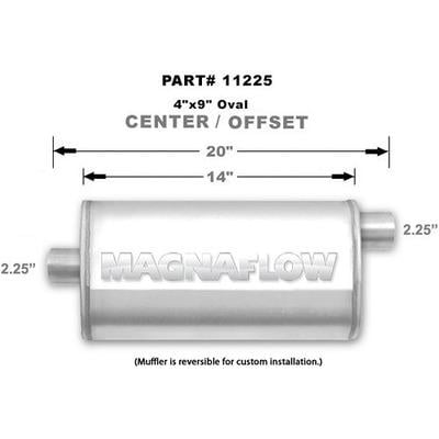 Magnaflow Perf Exhaust 11225, Stainless Muffler 2.25In. Offset In/Center