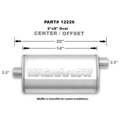 Magnaflow Perf Exhaust 12226, Muffler Stainless 2.5In Offset In Center Out