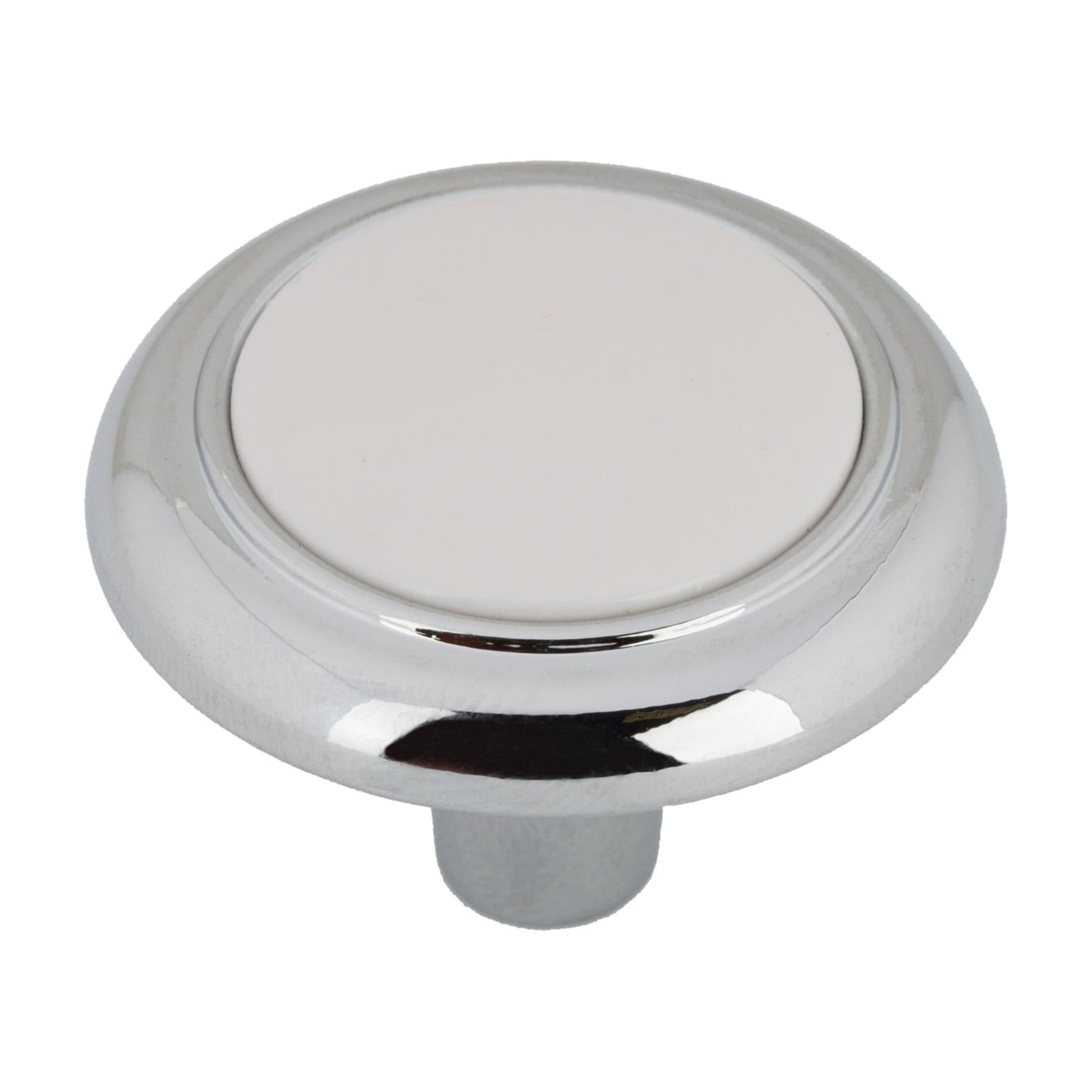 (3 pack) Mainstays 1-1/4" (32mm) Classic Cabinet Knob, Chrome and White, 10 Pack