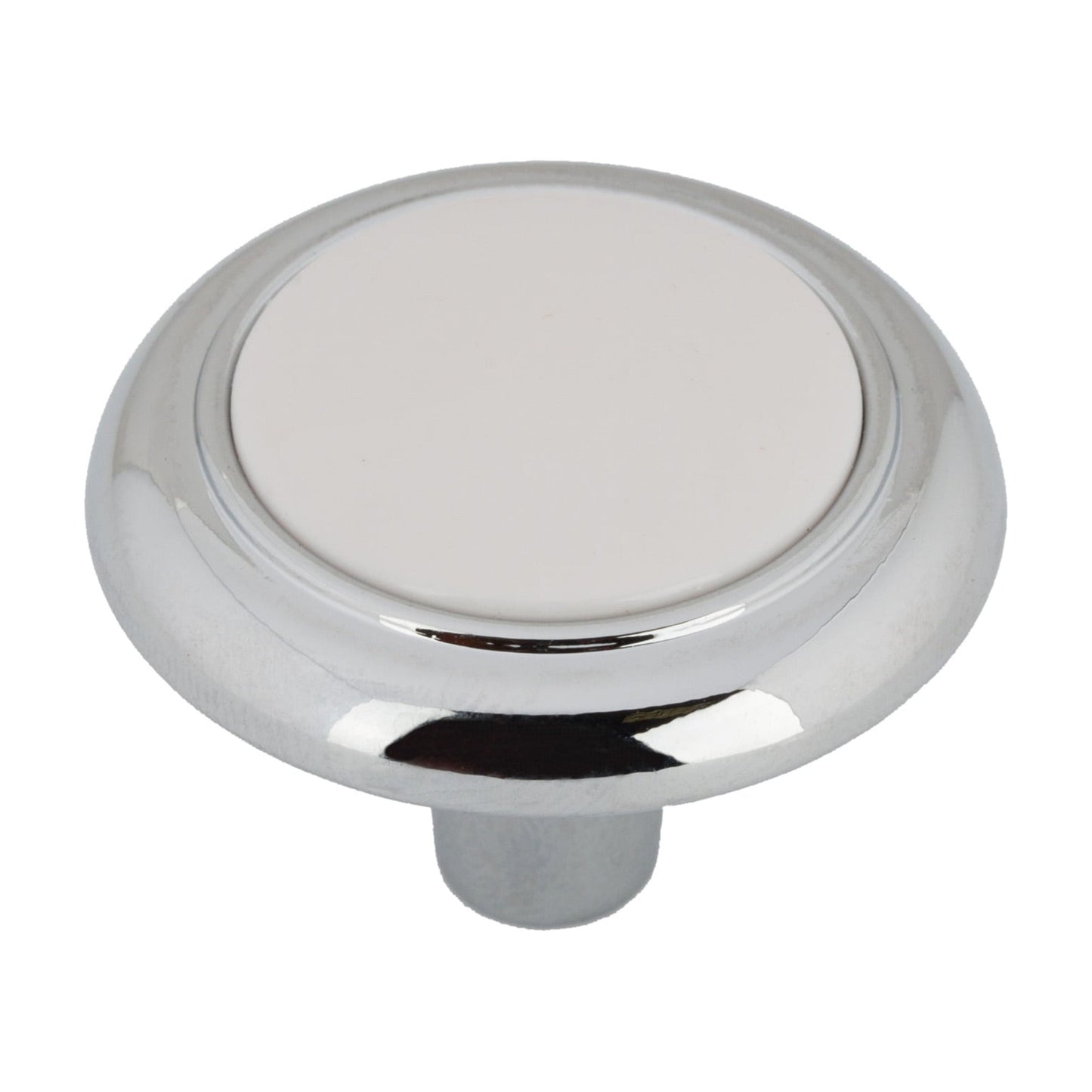 Mainstays Perilla ClÃ¡sica para Gabinete de 1-1/4" (32 Mm), Cromo y Blanco, Paquete de 10