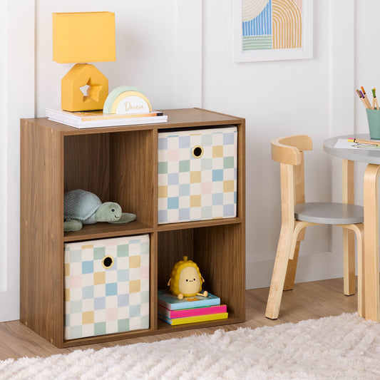 Mainstays 4 Cube Storage Organizer, Warm Walnut