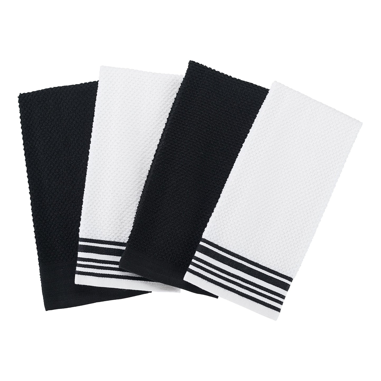 Mainstays 12-Pack 16 in x 26 in Woven Kitchen Towel Set, Rich Black