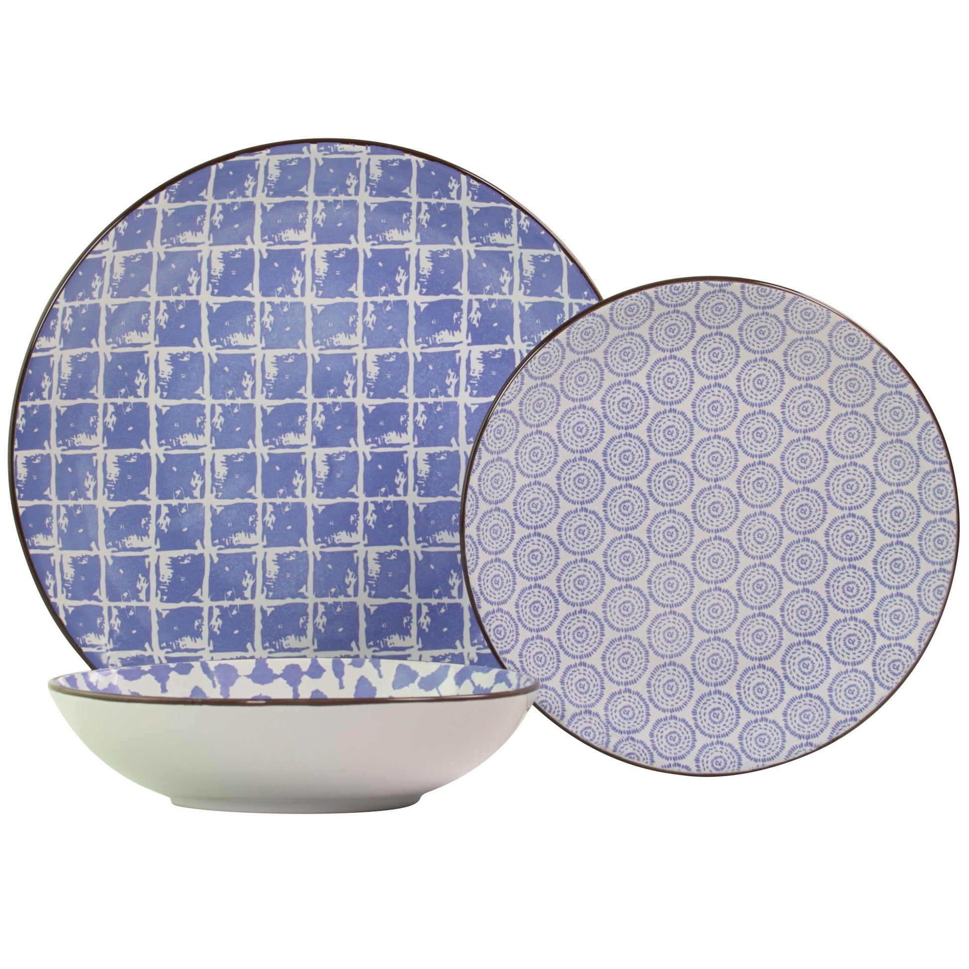 Mainstays Vajilla de Gres de 12 Piezas, Azul