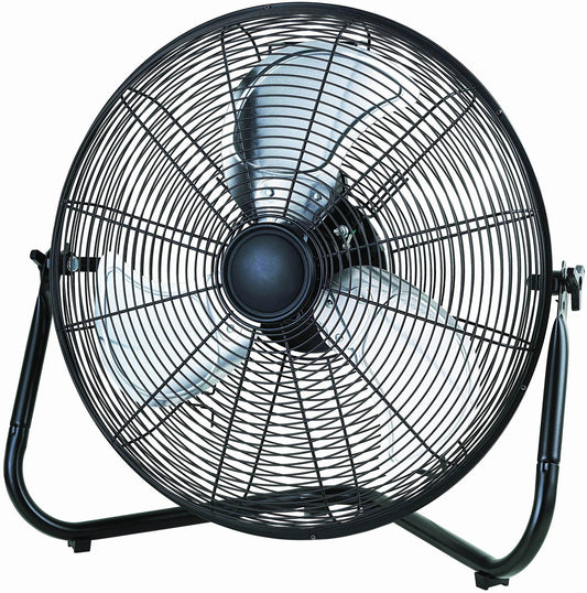 Mainstays Ventilador de Piso de Acero Negro Inclinable de Alta Velocidad de 20" y 3 Velocidades