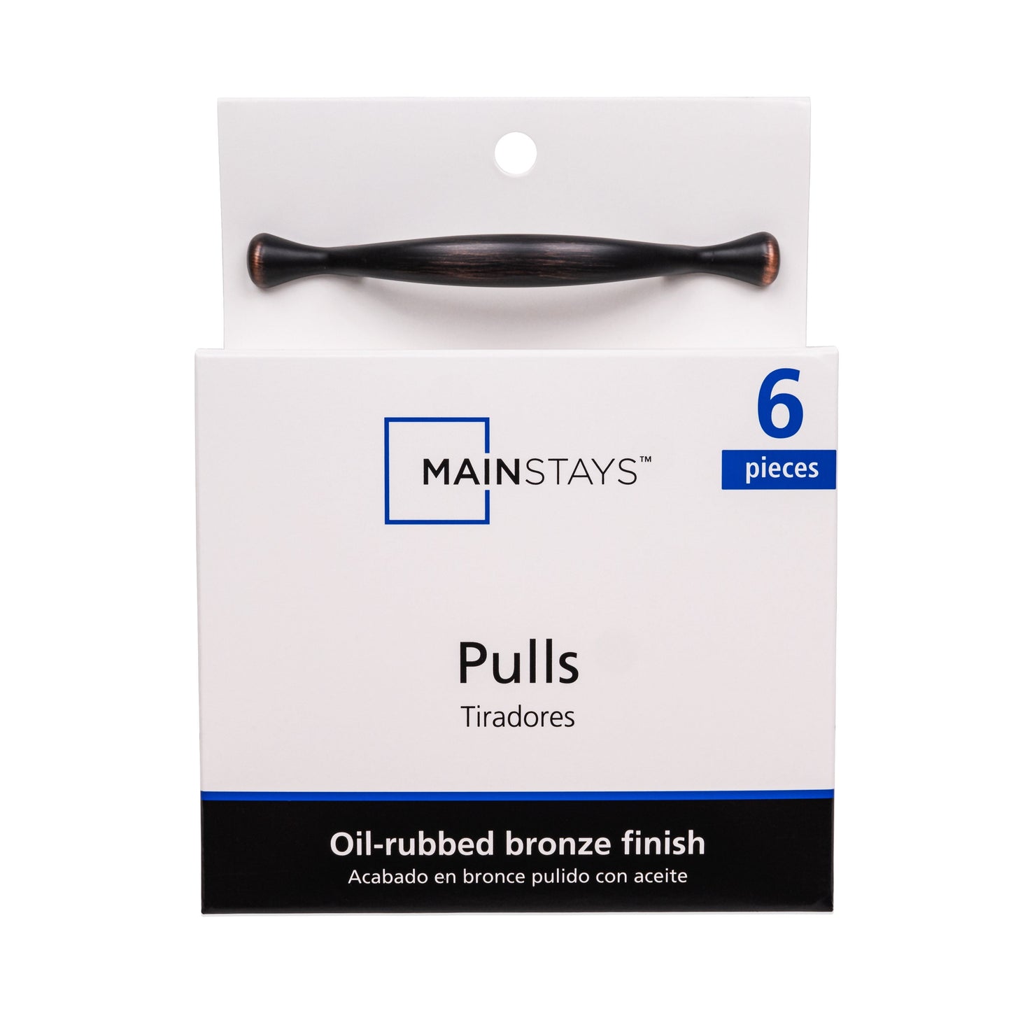 Mainstays 3" (76mm) Center-to-Center Footed Cabinet Pull, Oil Rubbed Bronze, 2 Pack