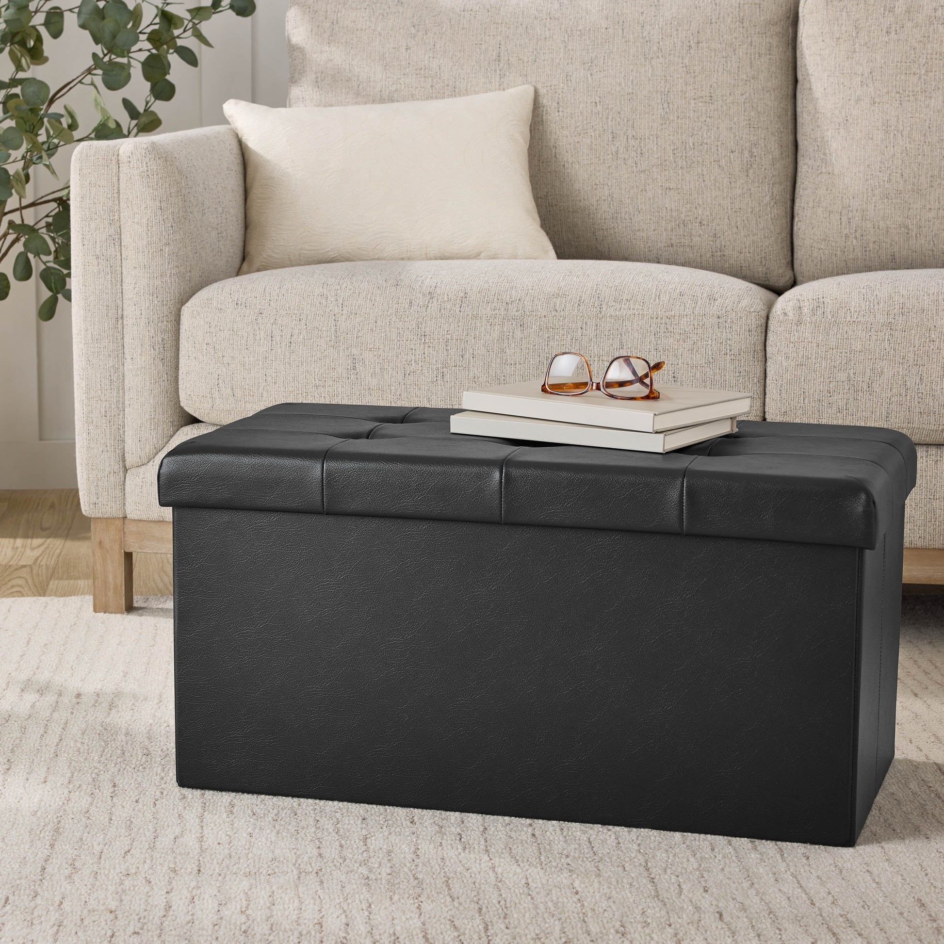 Mainstays OtomÃ¡n de Almacenamiento Plegable de 30", Negro