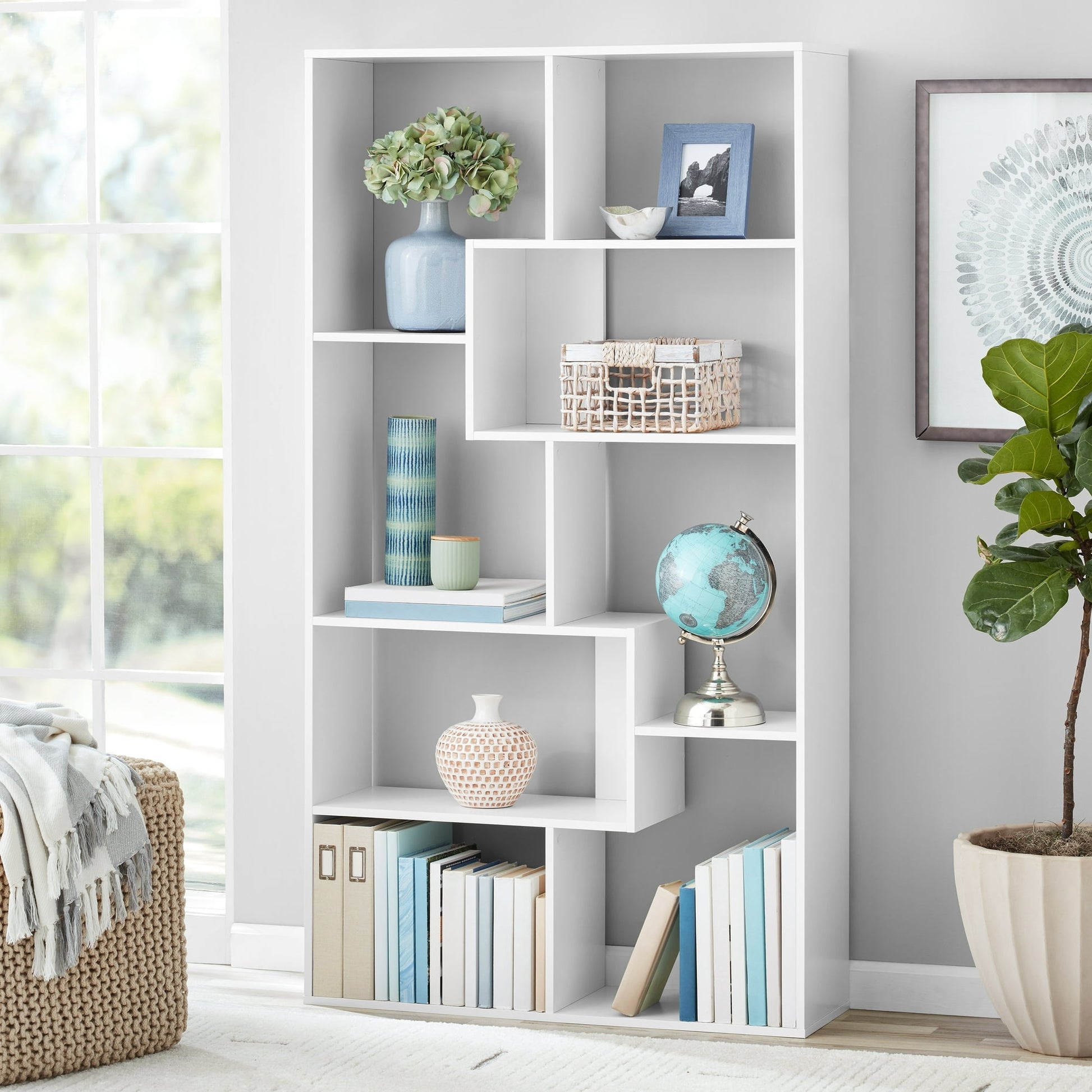 Mainstays Modern 8-Cube Bookcase, Espresso