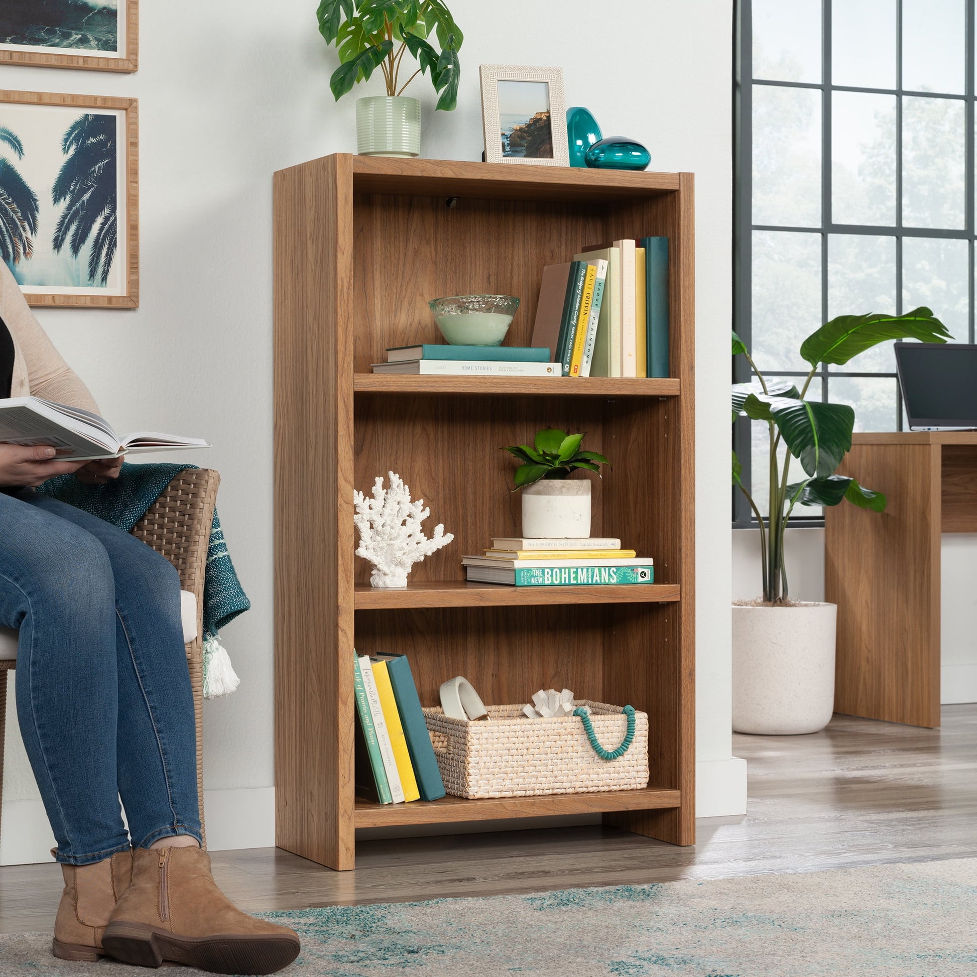 (2 pack) Mainstays Westley 3 Shelf Bookcase, Black Finish
