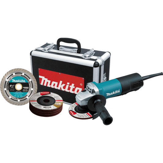 Makita 9557PBX1, 4-1/2 Inch, 120V, 7.5 Amp, Corded, Angle Power Grinders, 11,000 RPM