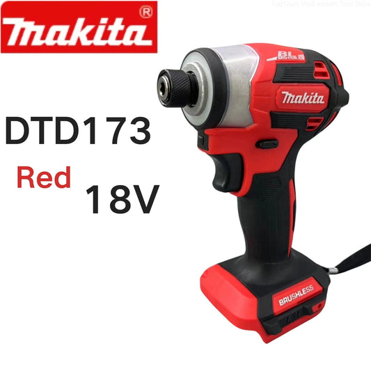 Makita DTD173 18V MAX Cordless Impact Driver Screwdriver Torque Wrench 180N  Brushless Motor Electric Drill herramienta multifunción (Tool Only)-Red
