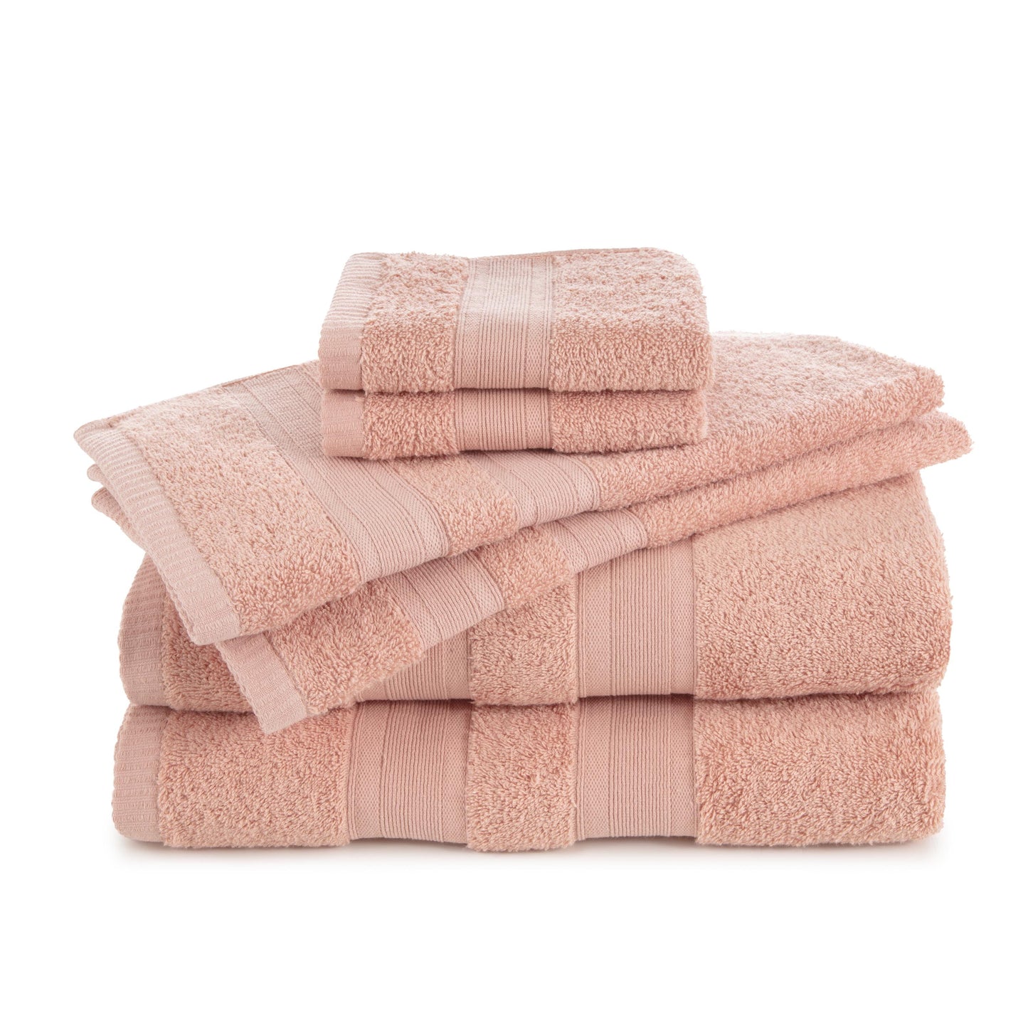 Martex Clean Essentials 6-Piece Cotton Towel Set, Low Lint & Highly Absorbent, Green