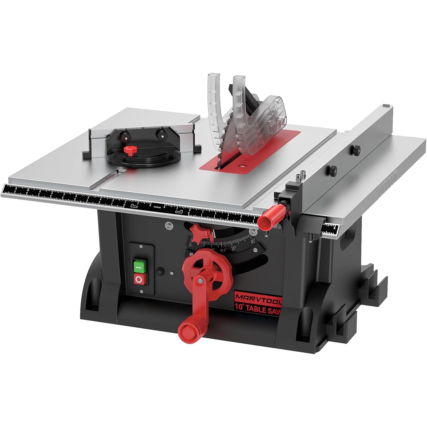 MarvTool 10Inch Portable Table Saw Corded Electric Cutting Machine 4600RPM 15AMP 0-45° 90°Cutting
