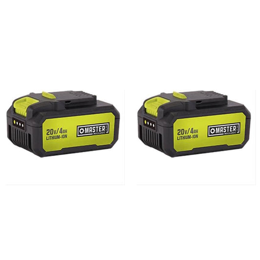 Master Mechanic 2 Pack 20V Lithium Ion Rechargeable Tool Charging Battery