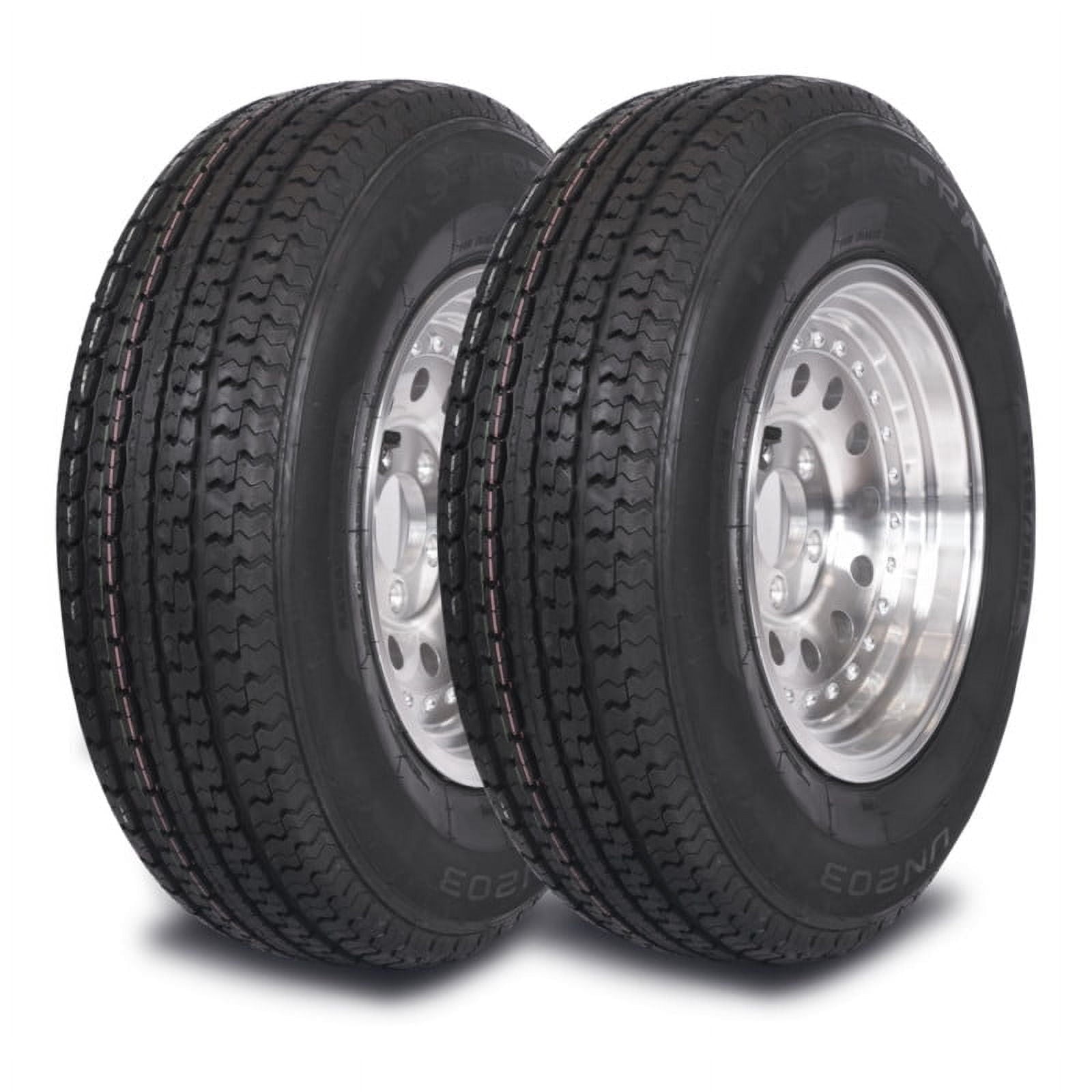 Mastertrack UN203 ST205/75R15 8 Ply 107/102N Load Range D Radial Trailer Tire - ST 205/75/15 205/75R15,Set of 2(No Wheels)
