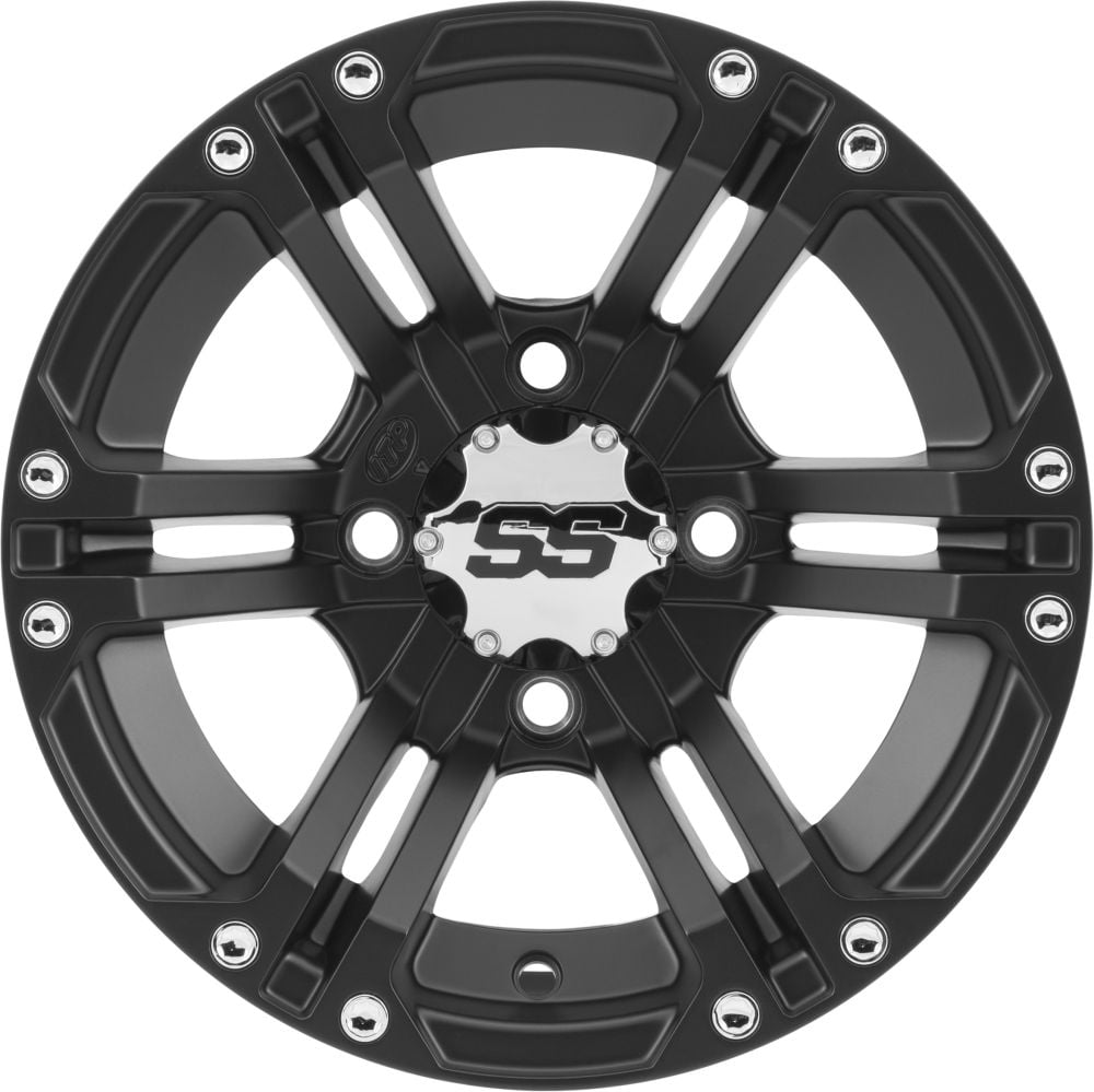 Matte Black 12x7, 4/110, 5+2 ITP SS212 Alloy Aluminum Wheel - 1228364536B