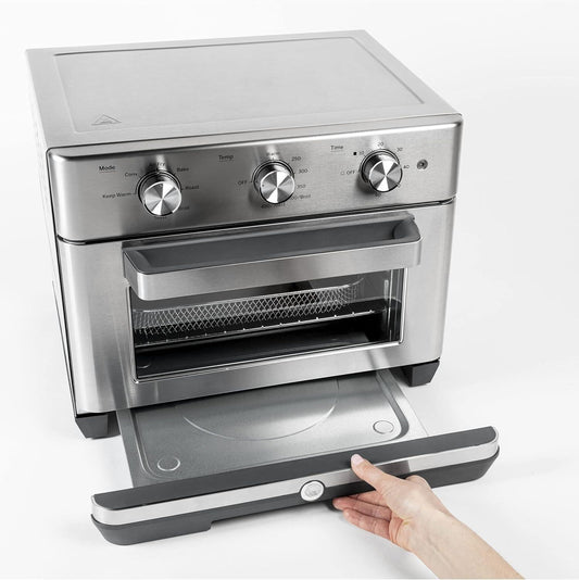 Mechanical Air Fryer Toaster Oven Accessory Set | Convection Toaster with 7 Cook Modes | Lar Capacity Oven - Fits 12" Pizza | Countertop Kitchen Essentials | Stainless Steel