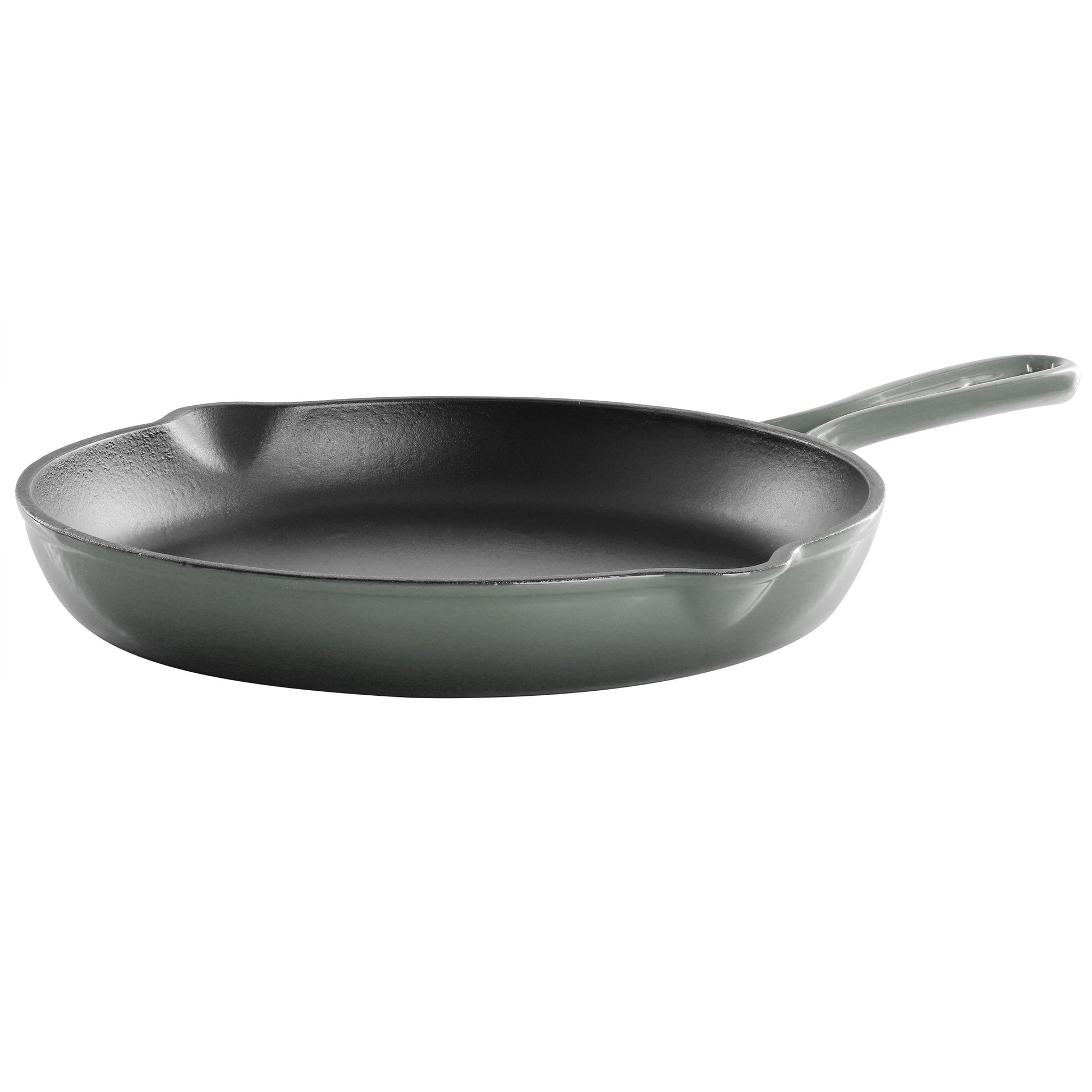 MegaChef Round 10.25 Inch Enameled Cast Iron Skillet in Gradient Gray