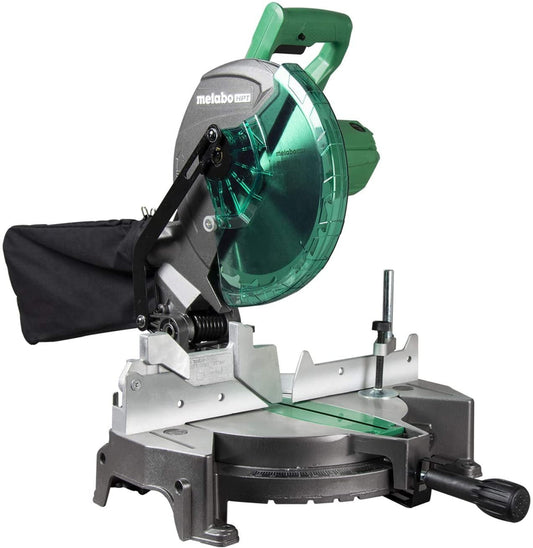 Metabo HPT 10-Inch Compound Miter Saw, Single Bevel, 15-Amp Motor, 0-52 Miter Angle Range, 0-45 Bevel Range, Large Table, 10" 24T TCT Miter Saw Blade C10FCGS