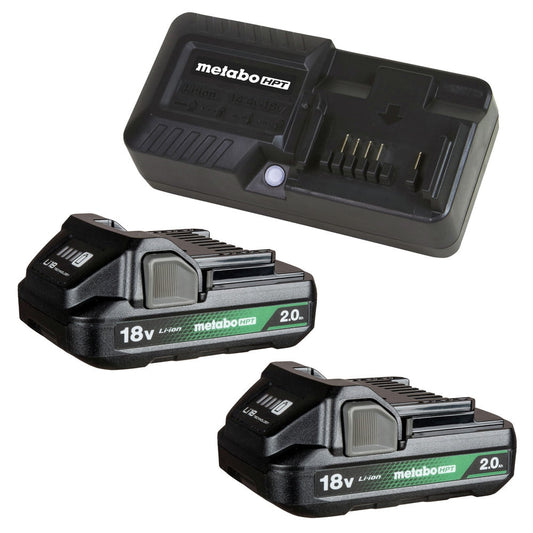 Metabo HPT UC18YKSLSM (2) 18V 2 Ah Lithium-Ion Batteries with Charger Kit