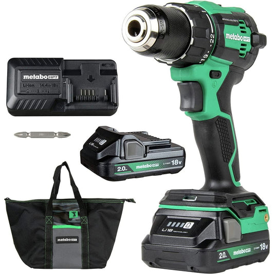 Metabo Hpt 18V Multivolt Cordless Brushless Hammer Drill Kit (2 X 2.0Ah)