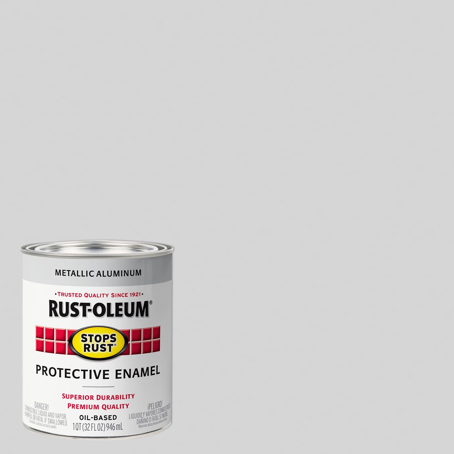 2 Pack, Metallic Aluminum (100 Voc), Rust-Oleum Stops Rust Gloss Protective Enamel- 353591, Quart