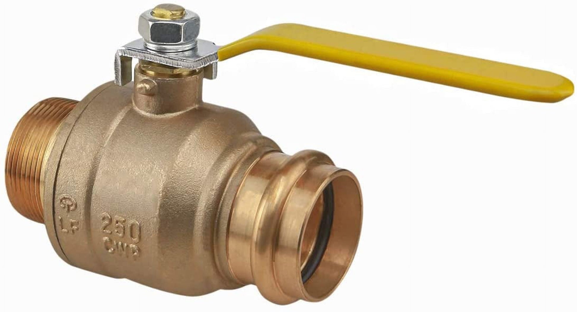 Midline Valve 542012VLVM Premium Adapter Ball Valve, with 1/2 in. Press x MIP Connections, Brass