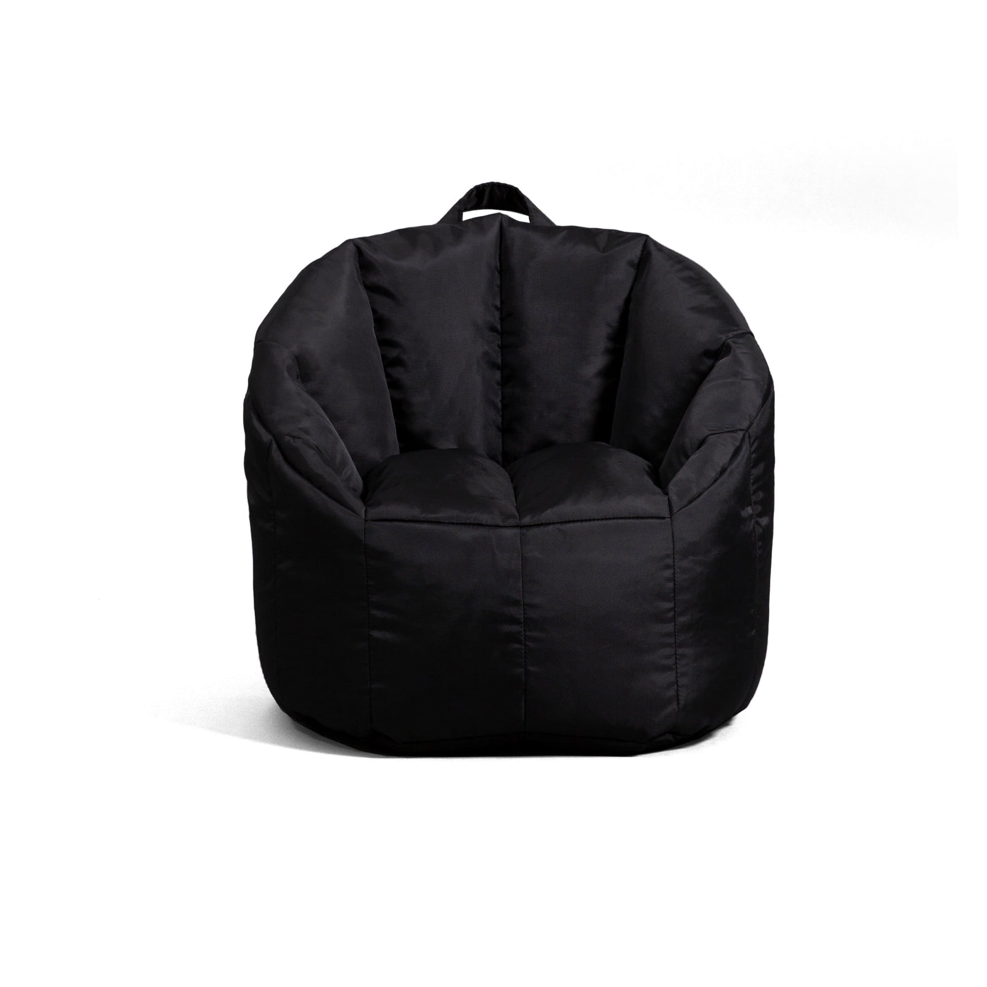 Big Joe Milano Child-Sized Bean Bag Chair for Kids Bedroom and Reading Nook, Stretch Limo Black, Durable Easy-Clean Polyester Nylon Blend, Refillable