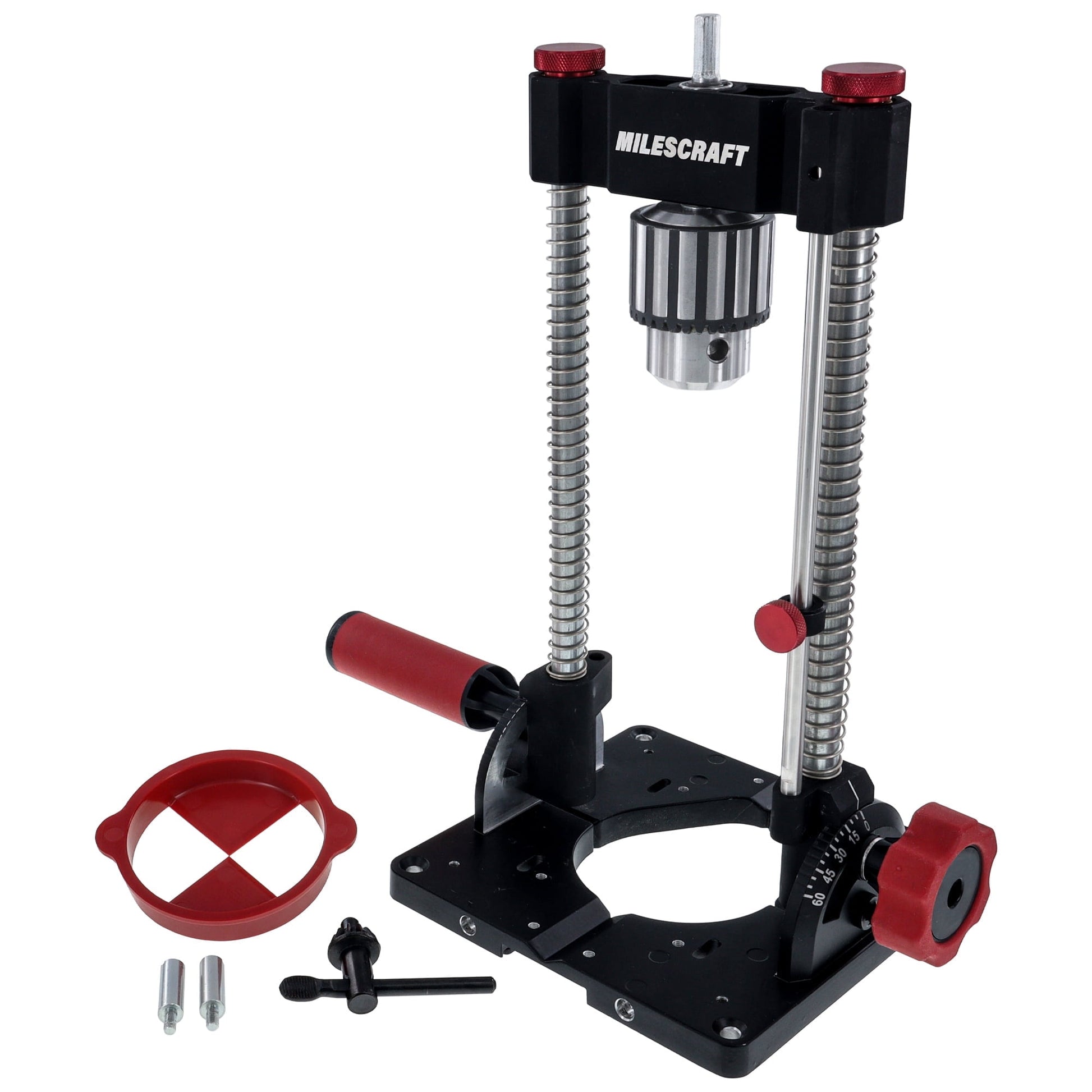 Milescraft® 1348 DrillMatePRO™ – Heavy-Duty Portable Drill Press, ½” Keyed Chuck, Precision Drill Guide Jig, Drill Straight Holes at Any Angle Between 0° and 60°, Increase Precision & Accuracy