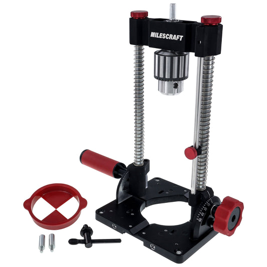Milescraft® 1348 DrillMatePRO™ – Heavy-Duty Portable Drill Press, ½” Keyed Chuck, Precision Drill Guide Jig, Drill Straight Holes at Any Angle Between 0° and 60°, Increase Precision & Accuracy