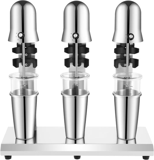 Milkshake Maker,3 Heads Stainless Steel Beverage Blender Ice Cream Maker with 800ml Blender Cup for Restaurant Cafe Bar