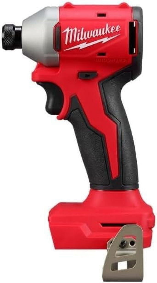Milwaukee 3650-20 M18 18V Lithium-Ion Brushless Cordless 1/4 in. Compact Impact Driver (Tool Only), Red C21