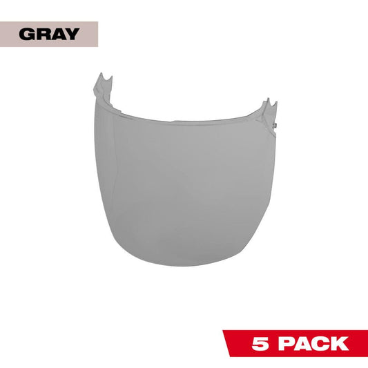 Milwaukee 48-73-1442 BOLT Fog Free Gray Full Face Replacement Shields (5-Pack), (5) Gray Full Face Shields
