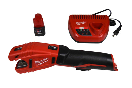 Milwaukee M12 12V Cordless Copper Tubing Cutter Kit 2471-21 with 1.5Ah Battery, Charger, & Carrying Case