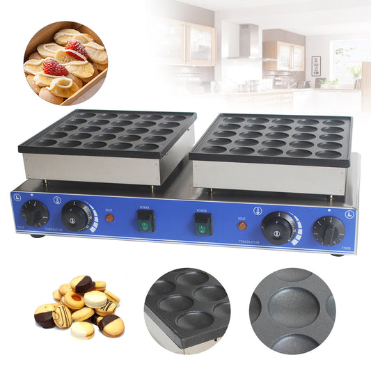 Mini Dutch Pancake Baker 50PCS Commercial Waffle Maker Machine 1.8in Nonstick US