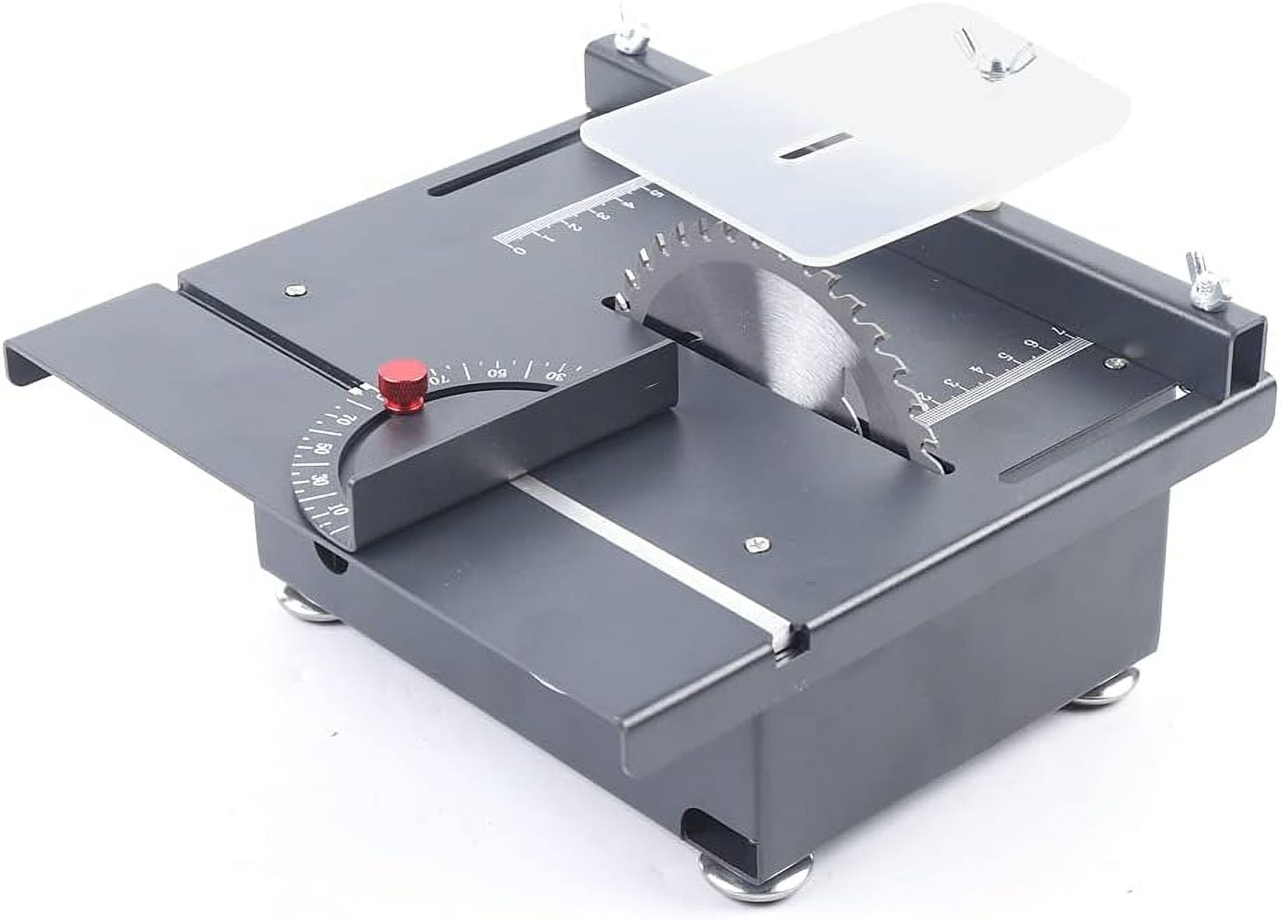 Mini Table Saw, 24V Mini Multi-functional Table Saw, 3400RPM 100W Seven Speed Adjustable Power Supply Table Sawelectrical for Hobby DIY Model Wood Cutting