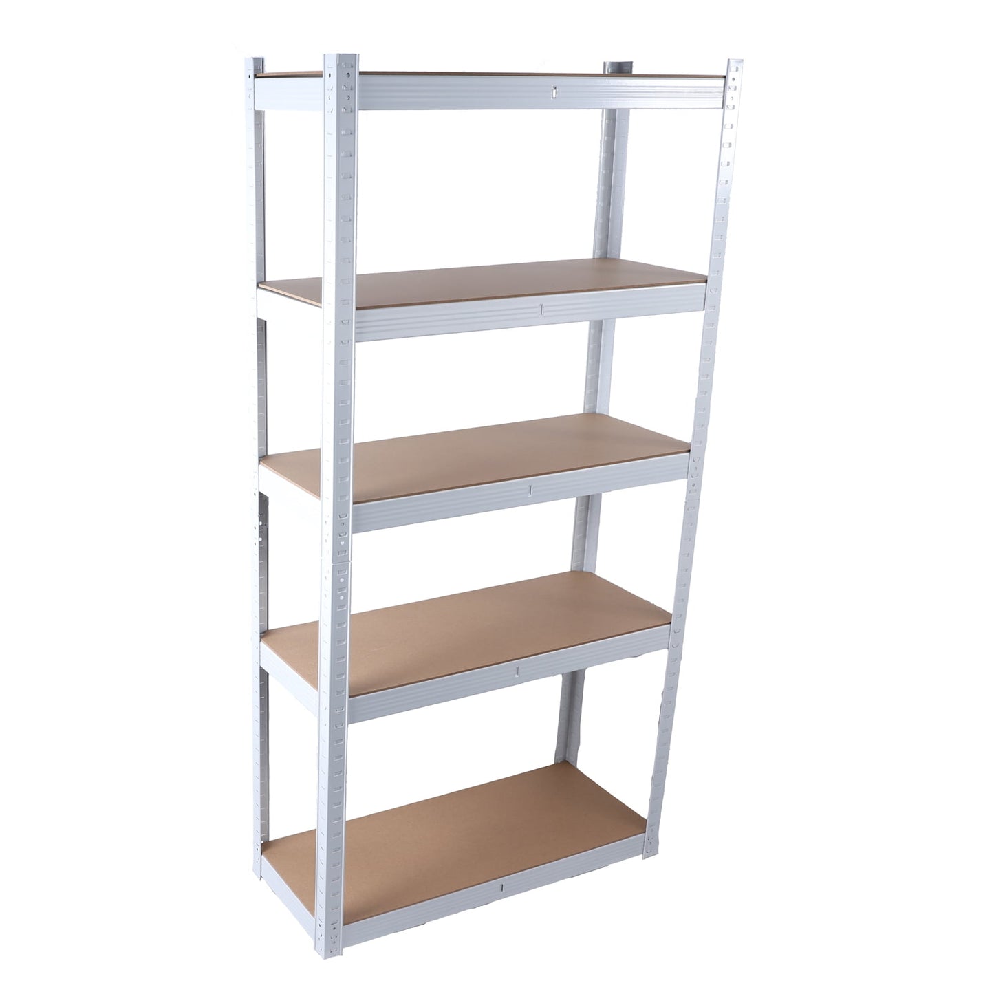 Miniyam Heavy Duty 5 Tier Laminated Metal Shelving Unit, Adjustable Storage Rack, Silver