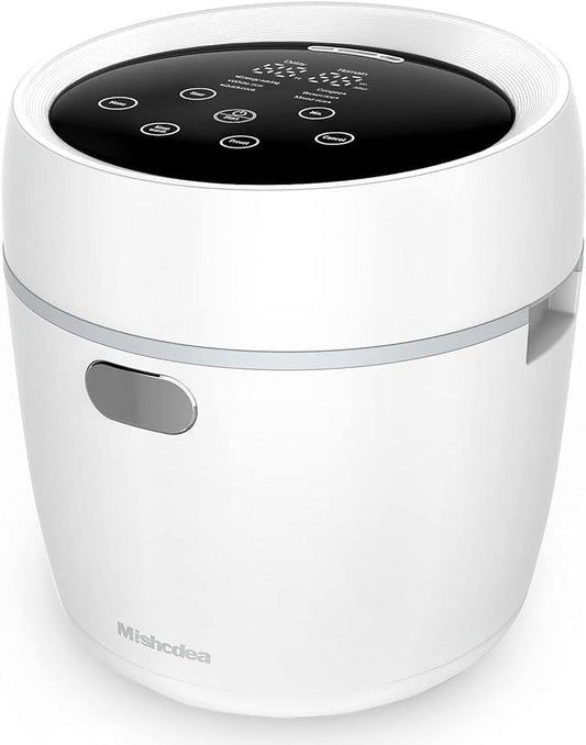 Mishcdea Small Rice Cooker 3 Cup Uncooked Mini Rice Cooker Ceramic Non-Stick Cooker Suitable for 1-2 People, Multi-Menu with Smart Touch Screen, Timer and Warmer for Quinoa, Oats and Grains