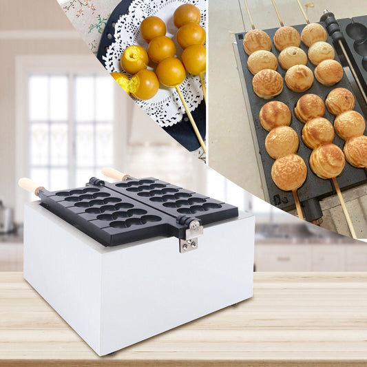 Miumaeov 6 Grids Commercial Waffle Maker Electric Non-stick Bubble Pancake Baking Machine 1400W 110V