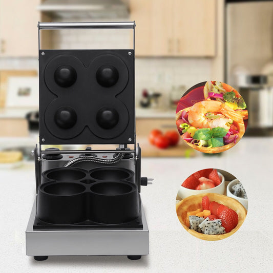 Miumaeov Commercial 4 Holes Chest Shaped Waffle Maker Stainless Steel Nonstick Boob Waffle Machine Hot Dog Baker with Temperature Control