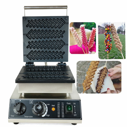 Miumaeov Commercial Electric Waffle Machine Nonstick Wheat Stalk Waffle Maker Hot Dog Pancake Machine 1700W