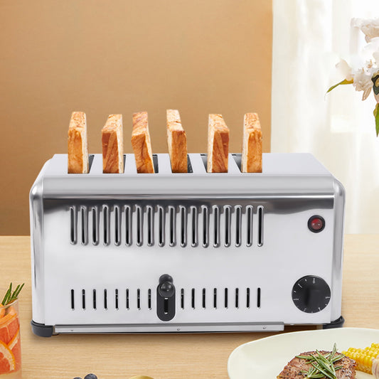 Miumaeov Commercial Toaster Bread Baking Machine 6 Slices for Restaurant 110V