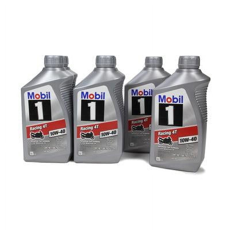 Mobil 1 124245, 10W40 Motorcycle Oil Case 6X1 Quart Performance Racing